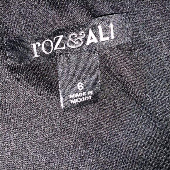 black dress with floral red embroidered roses at waist size 6 NWT - Picture 12 of 15